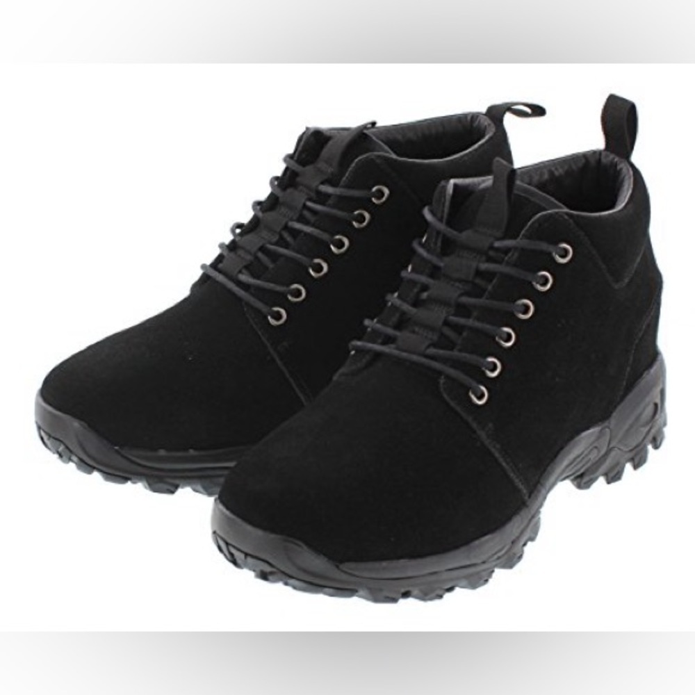 CALTO Men's Invisible Height Increasing Elevating Suede Hiking Boots Size: 10